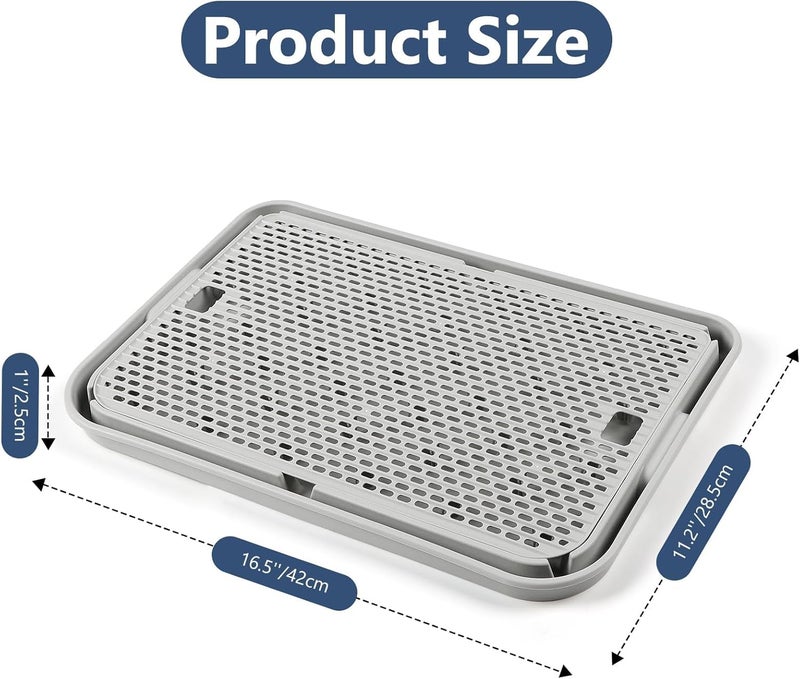 Lanstics Litter Box Step, Litter Box Ramp Grey Litter Catcher with Filter Function Cat Steps for Litter Boxes Anti-Tracking & Easy to Clean, Ideal for Kitten & Elderly Cats (16.5"x11.2") - Image 2